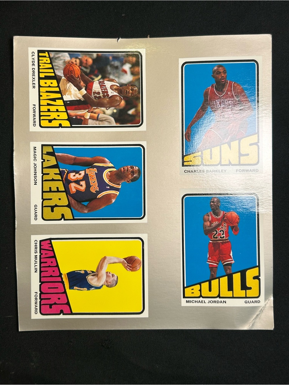 1992 Baseball Card Presents UNCUT Sheet 1972 Topps MICHAEL JORDAN, MAGIC + HOF